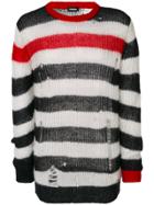 Diesel Distressed Striped Sweater - Multicolour