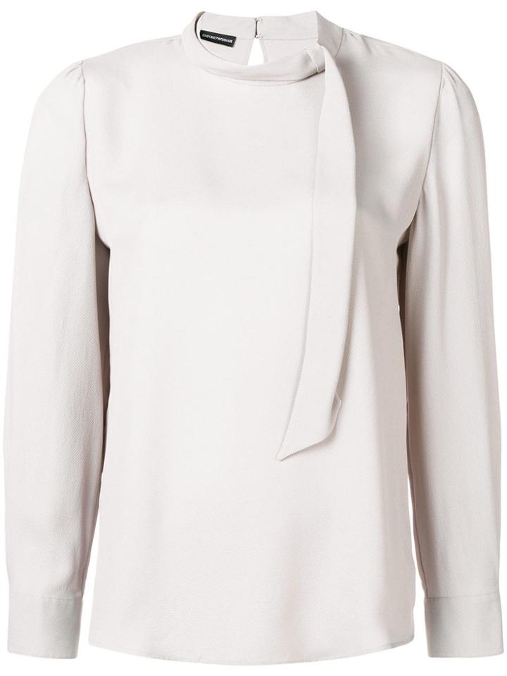 Emporio Armani Tied Neckline Blouse - Grey