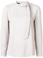 Emporio Armani Tied Neckline Blouse - Grey