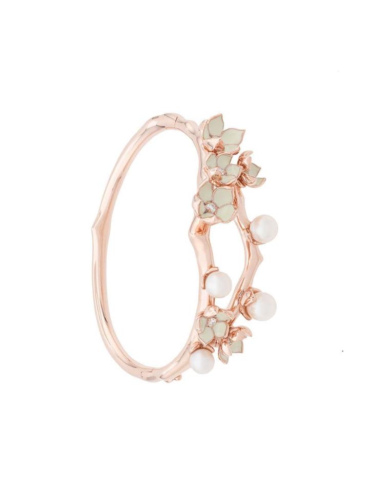 Shaun Leane Cherry Blossom Pearl & Diamond Cuff - Gold