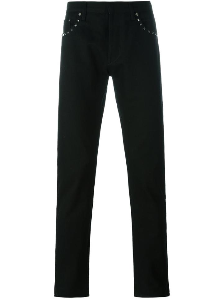 Valentino 'rockstud' Slim-fit Jeans - Black