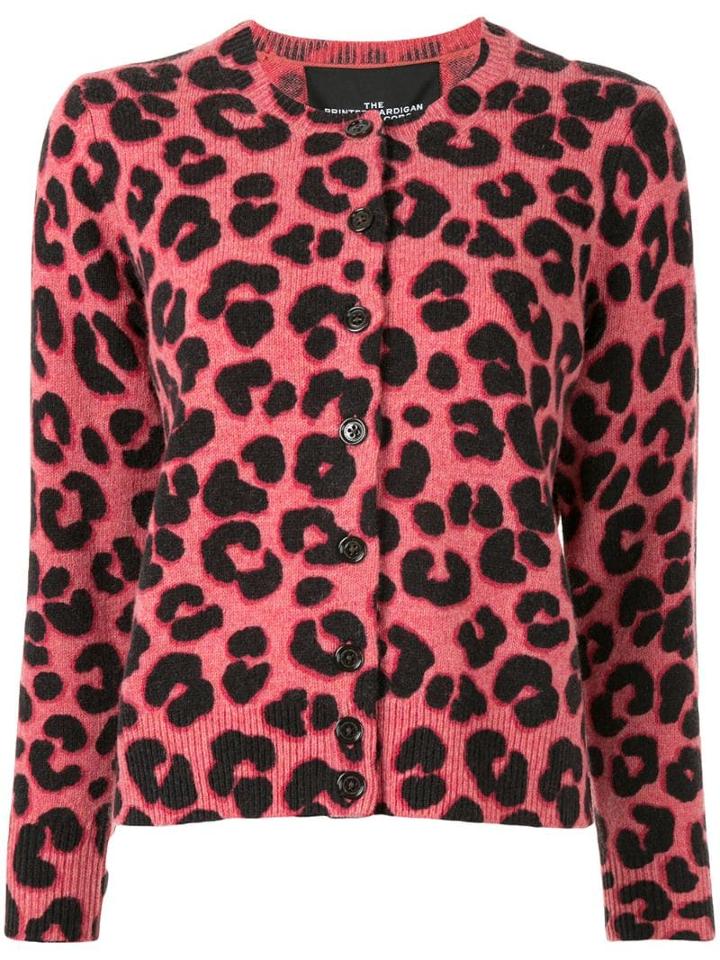 Marc Jacobs Leopard Print Knitted Cardigan - Pink