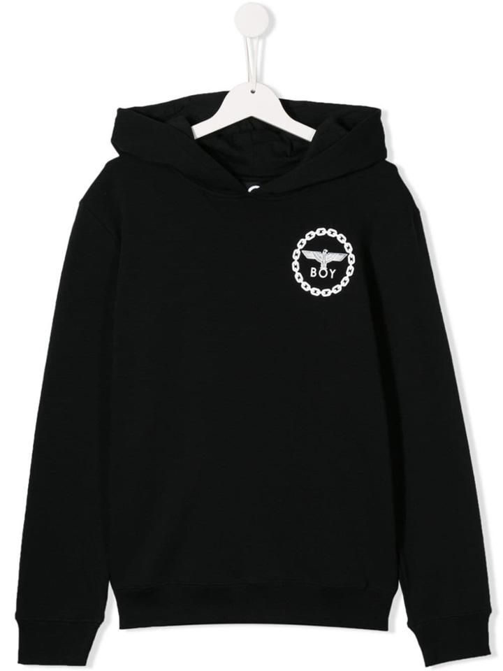 Boy London Kids Teen Eagle Embroidered Hoodie - Black