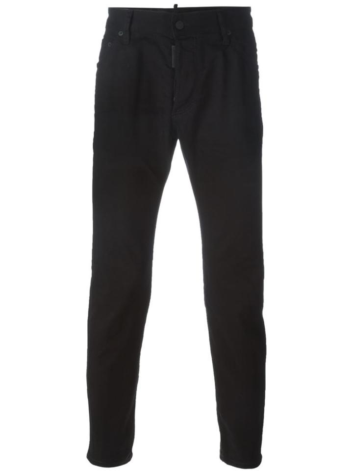 Dsquared2 Twiggy Jeans, Men's, Size: 44, Black, Cotton/polyester/elastolefin/calf Leather