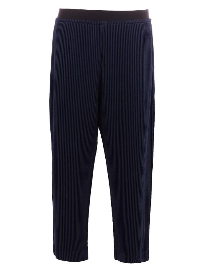 Homme Plissé Issey Miyake Crooped Pleated Trousers - Blue