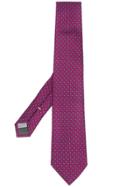 Canali Micro Floral Print Tie - Red