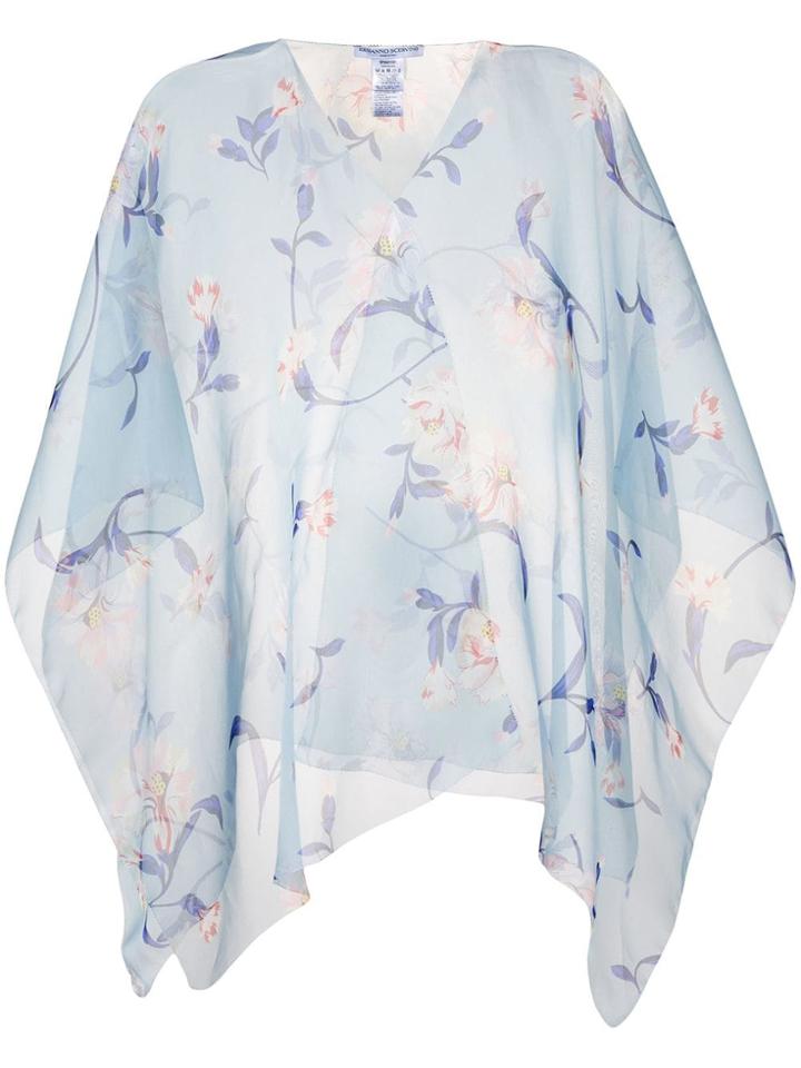Ermanno Scervino Sheer Poncho Scarf - Blue