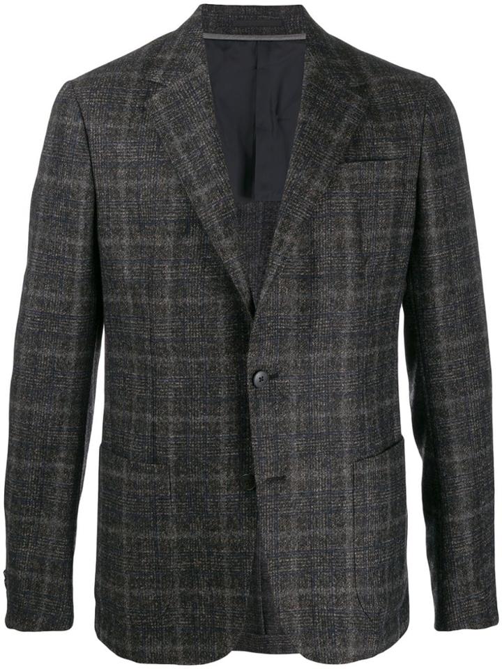 Z Zegna Checked Single-breasted Blazer - Brown