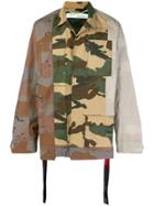 Off-white Patchwork Camouflage Print Jacket - Brown