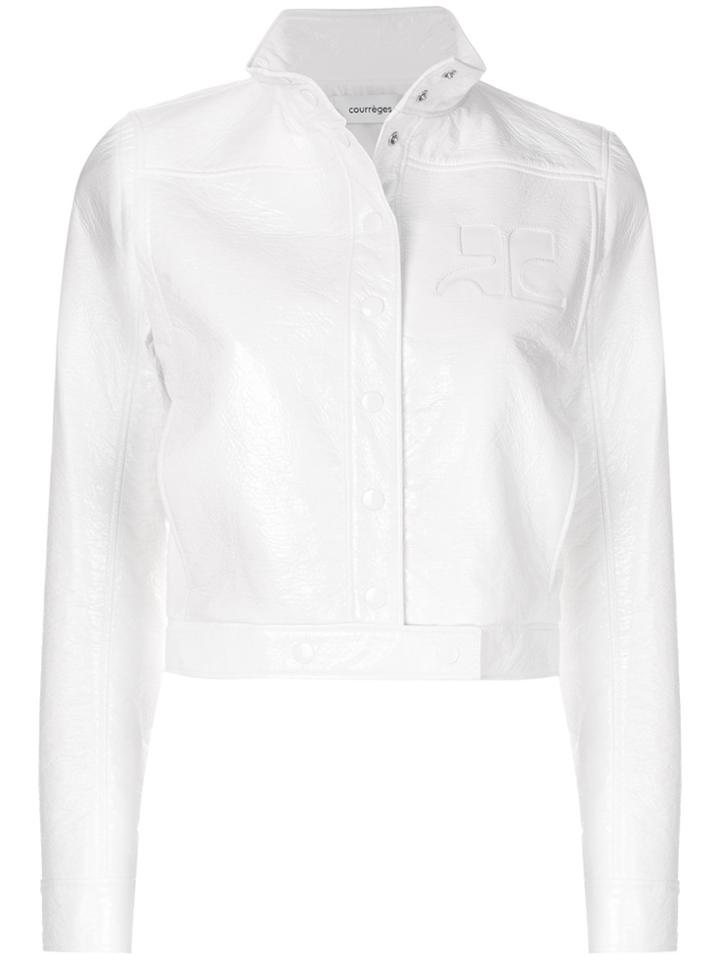 Courrèges Cropped Bomber Jacket - White