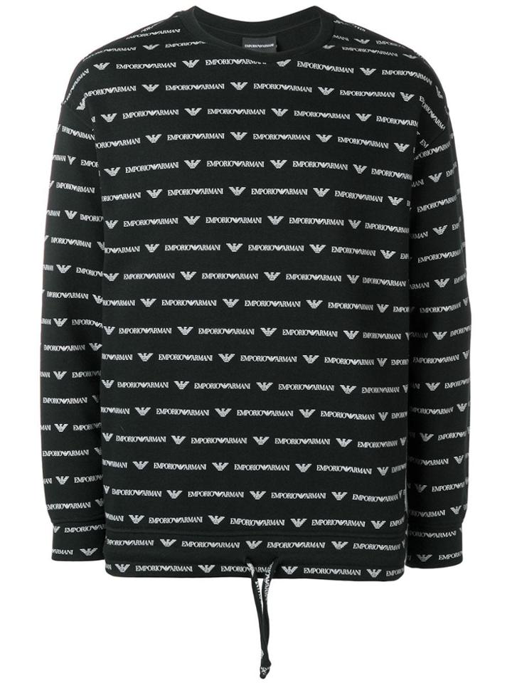 Emporio Armani Logo Print Jumper - Black