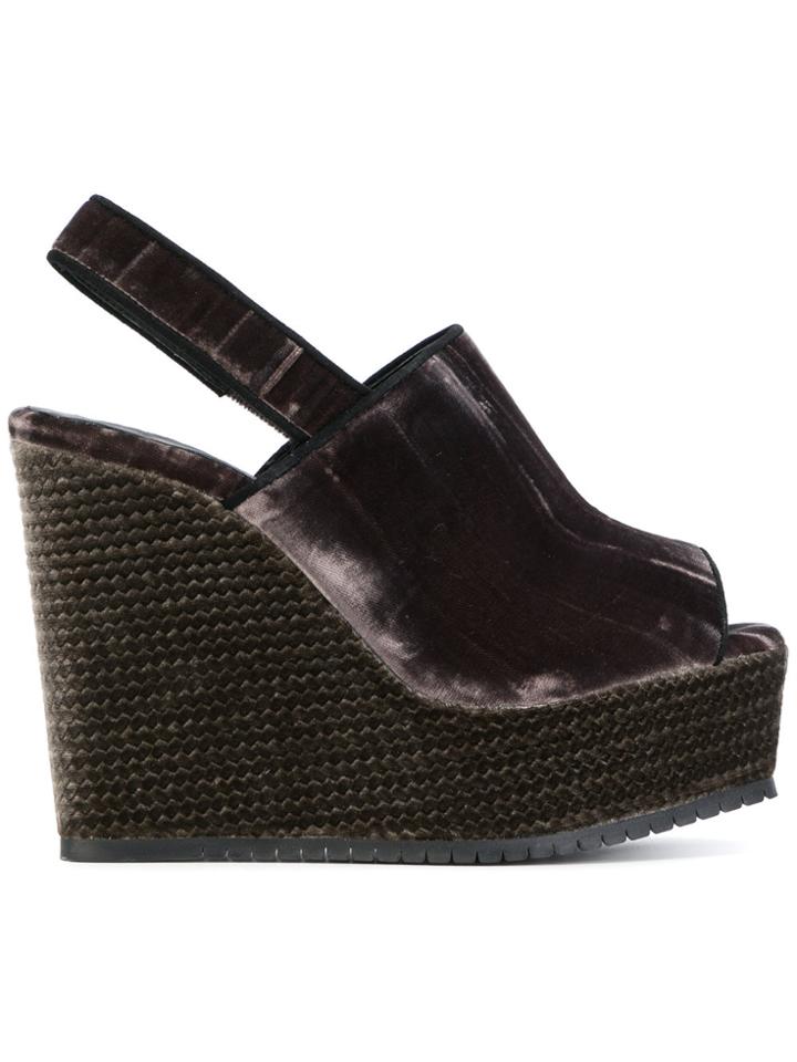 Castañer Slingback Wedge Sandals - Brown