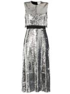 Stella Mccartney Sequin Front Double-layer Dress - Metallic