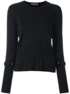 Salvatore Ferragamo Button Detail Jumper, Women's, Size: Large, Black, Polyamide/spandex/elastane/wool