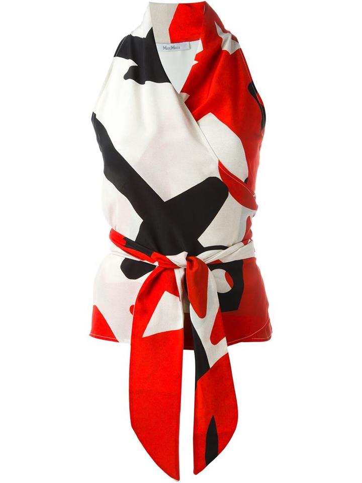 Max Mara 'laurea' Tie Waist Wrap Top