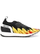 Just Cavalli Flame Print Low-top Sneakers - Black