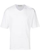 Mackintosh White Cotton V-neck T-shirt Gcs-026