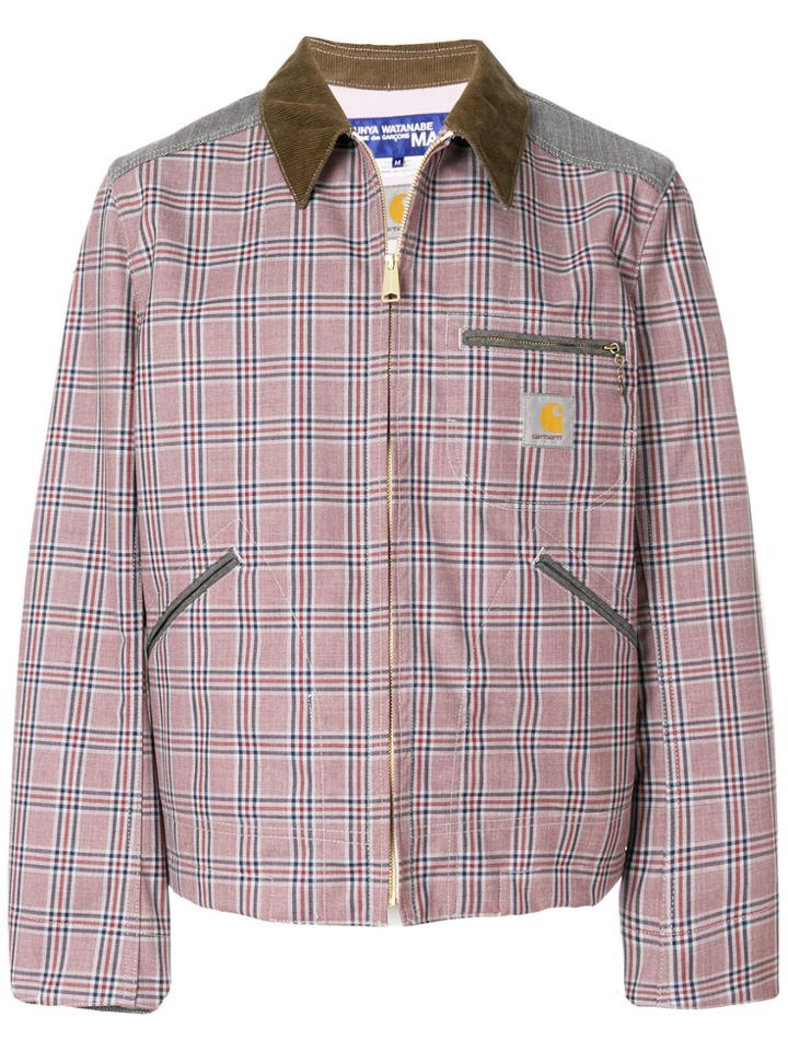 Junya Watanabe Man Checked Bomber Jacket - Red