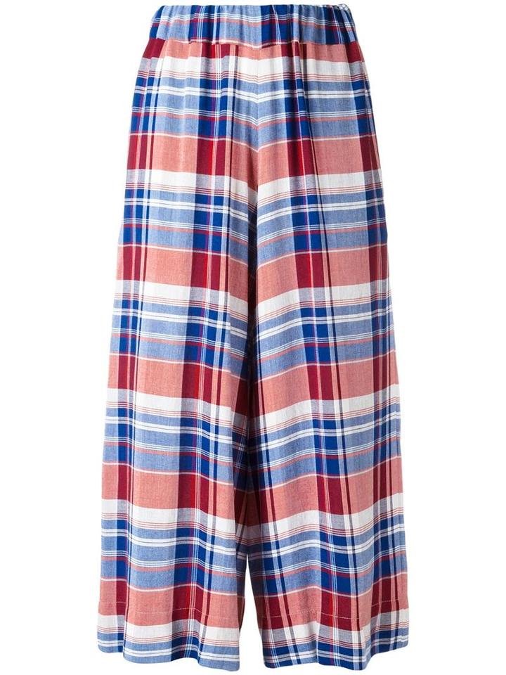 Antonio Marras Checked Cropped Trousers, Women's, Size: 2, Blue, Viscose