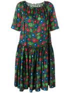Hache Floral Flared Dress - Green