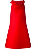 Lanvin Ruffled Neck Dress, Women's, Size: 40, Red, Silk/polyester/polyamide/viscose
