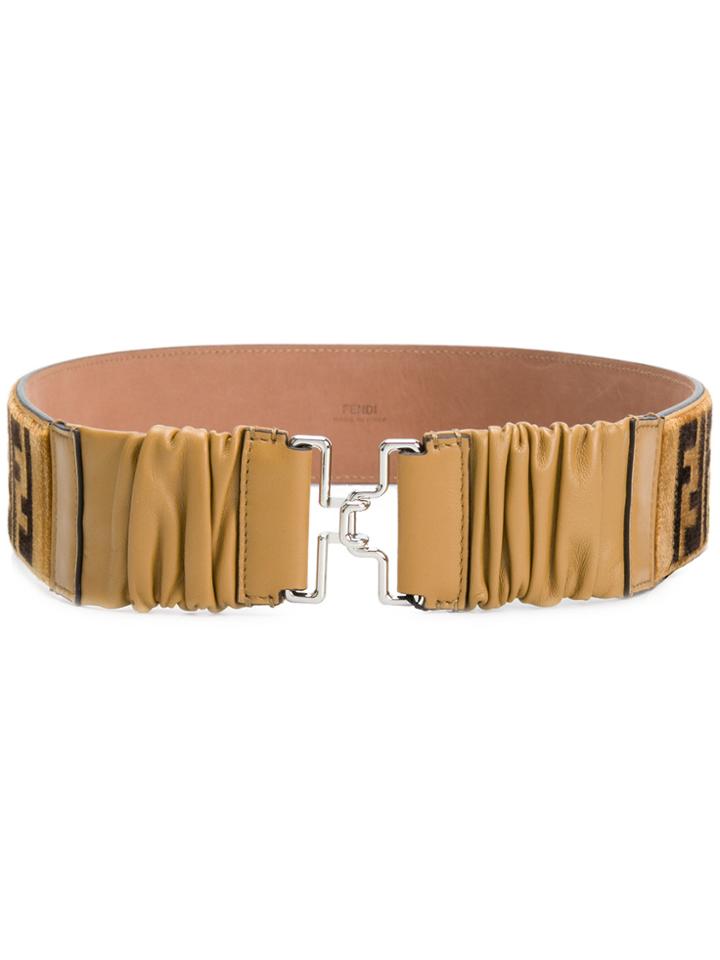 Fendi Belt With Ff Logo - Brown
