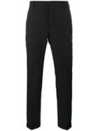 Prada Turn Up Tailored Trousers - Black