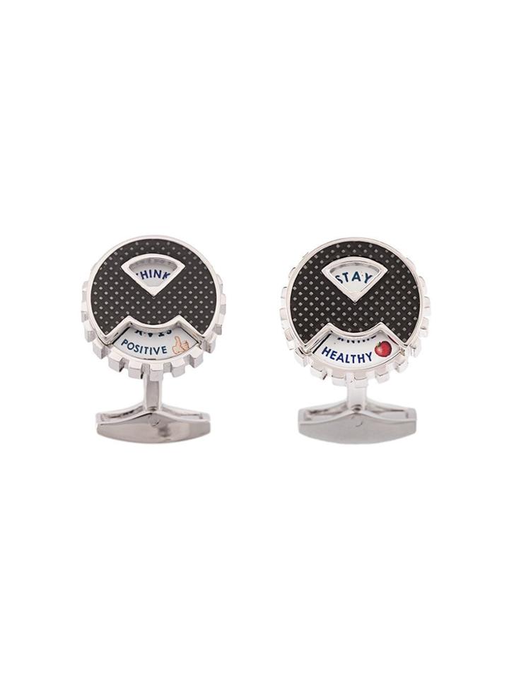 Tateossian Rotating Message Wheel Cufflinks - Black