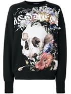 Alexander Mcqueen Floral Skull Print Sweatshirt - Black