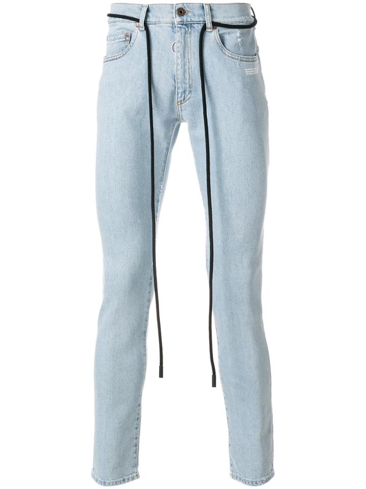 Off-white Slim-fit Jeans - Blue