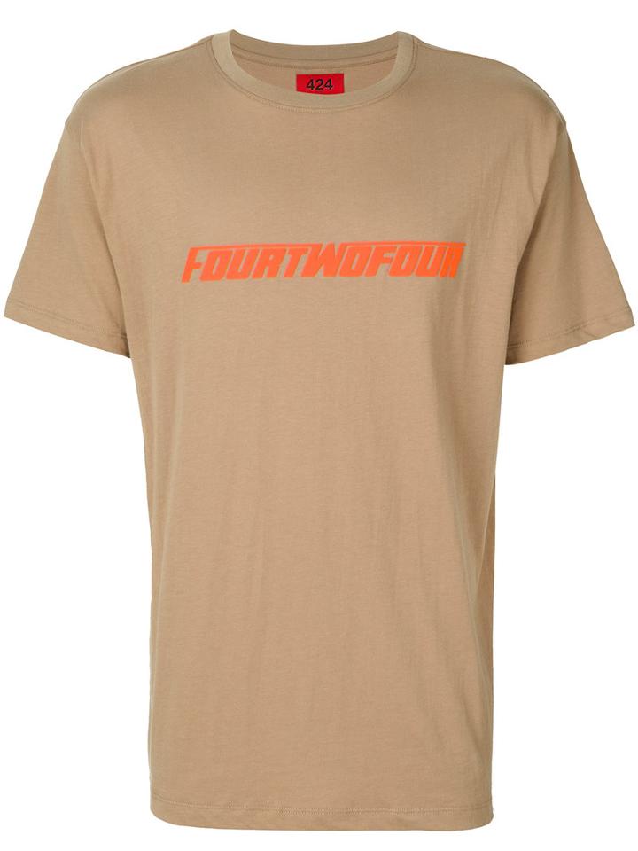424 Fairfax - Front Print T-shirt - Men - Cotton - M, Brown, Cotton
