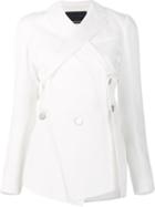 Proenza Schouler Asymmetric Raw Edge Blazer, Women's, Size: 2, White, Cotton/wool