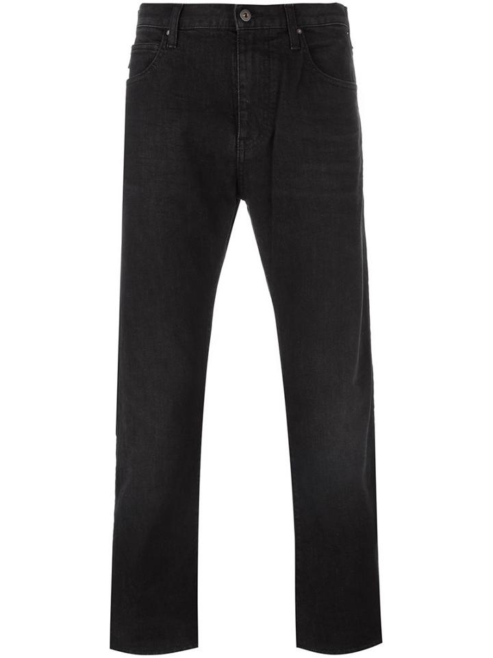 Armani Jeans Straight Leg Jeans, Men's, Size: 32, Black, Cotton/polyester/spandex/elastane