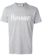 Maison Kitsuné 'parisien' T-shirt, Men's, Size: Medium, Grey, Cotton