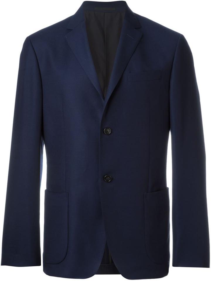 Z Zegna Patch Pocket Blazer, Men's, Size: 56, Blue, Cupro/wool