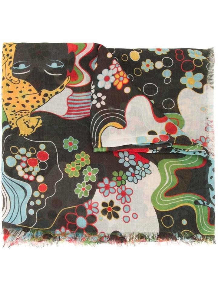 Mary Katrantzou Psychedelic Print Scarf, Women's, Cashmere/modal