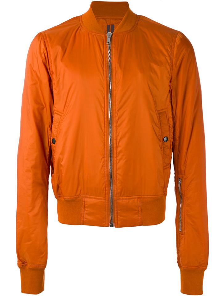 Rick Owens Drkshdw - Orange Glitter Flight Jacket - Men - Polyamide - Xl, Yellow/orange, Polyamide