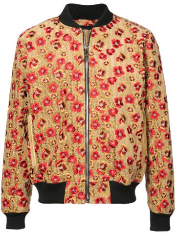 Philip Ayler Floral Bomber Jacket - Yellow & Orange