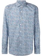 Glanshirt Floral Print Shirt, Men's, Size: 39, Blue, Cotton