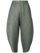 Pleats Please By Issey Miyake Cropped Balloon Trousers - Green