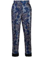 Vera Wang Grommeted Embroidered Trousers - Blue