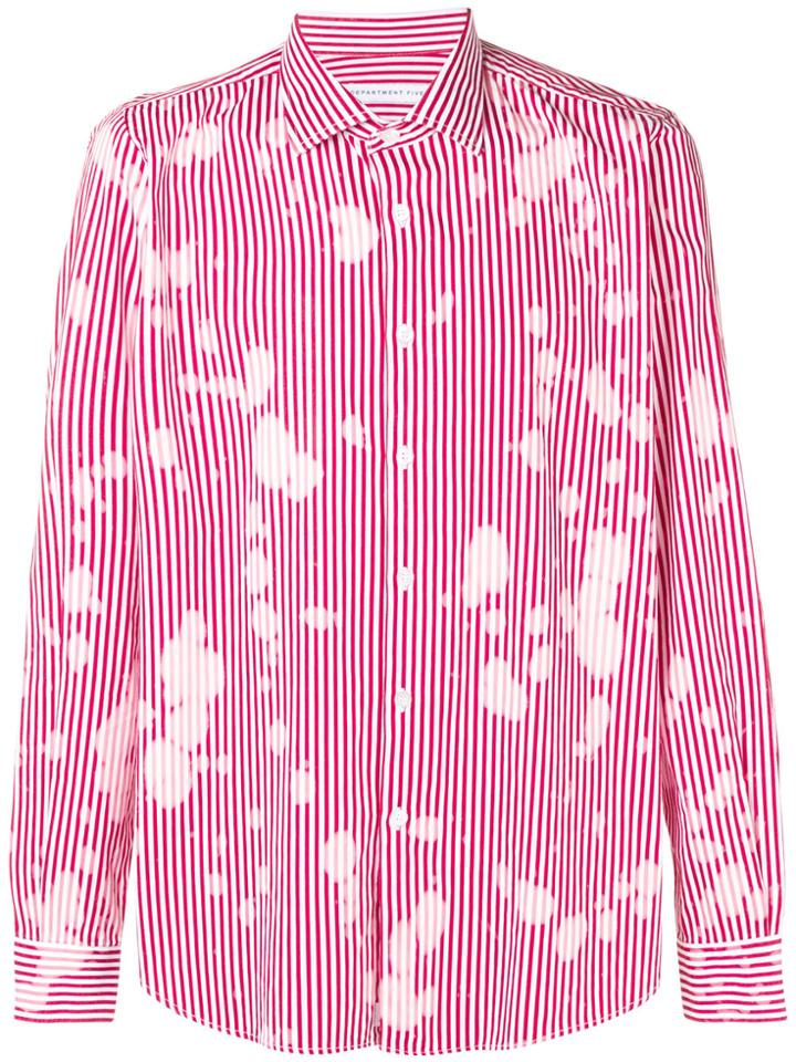 Department 5 Bleached Striped Shirt - Red
