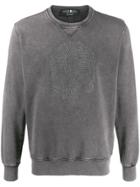 Hydrogen Skull Embellished Sweatshirt - Grey