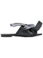 Nº21 Bow Flat Sandals - Black