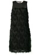Michael Michael Kors Feather Embroidered Shift Dress - Black
