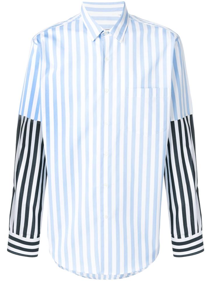 Ami Alexandre Mattiussi Contrasted Sleeve Shirt - Blue
