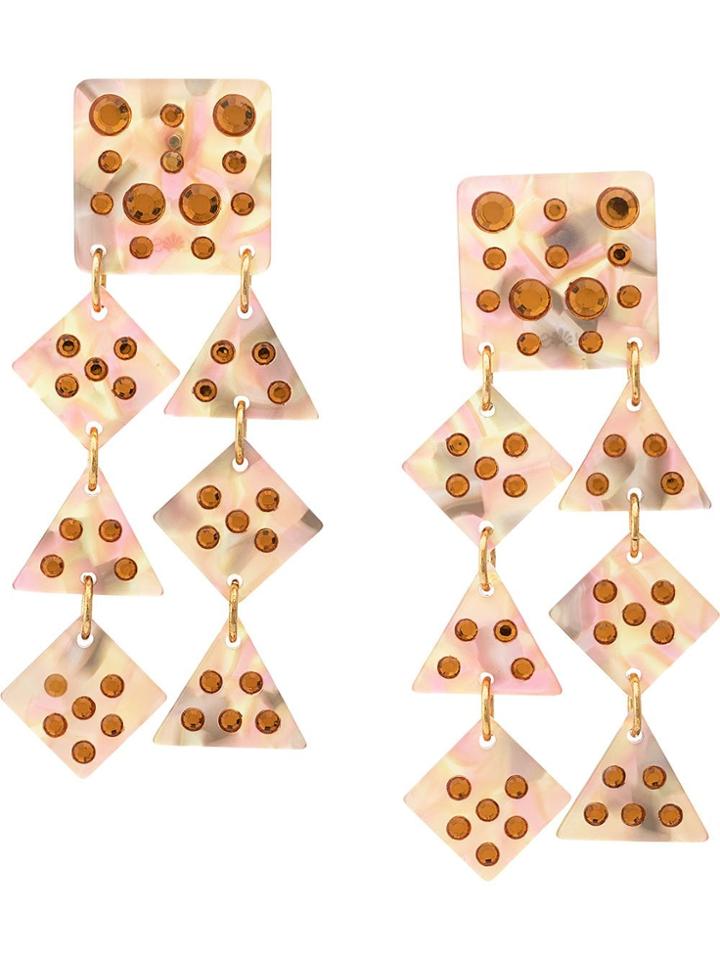 Lele Sadoughi Geometric Draped Earrings - Pink