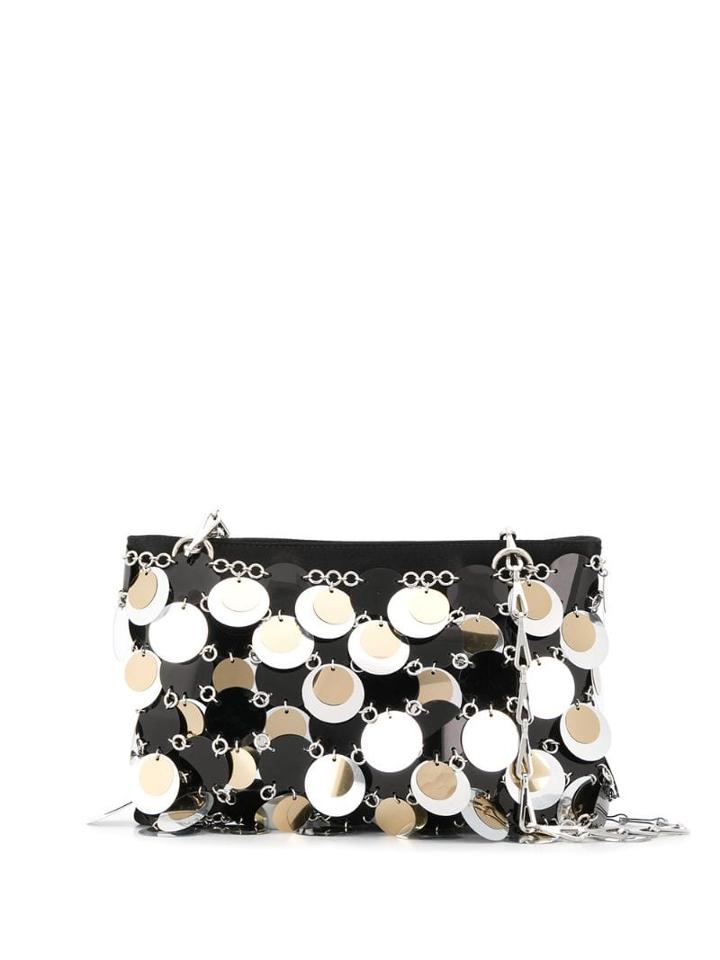 Paco Rabanne Mirrored Discs Shoulder Bag - Black