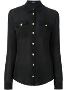 Balmain Classic Poplin Shirt, Women's, Size: 36, Black, Silk