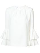 Oscar De La Renta Ruffled Sleeves Blouse - White